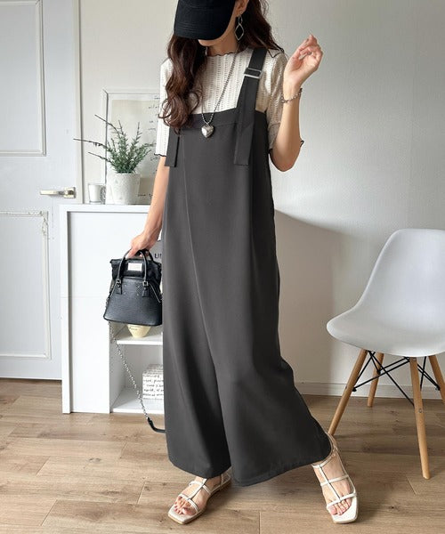 着回し自在な2way仕様◎デザインベルトラップサロペット（セットアップ