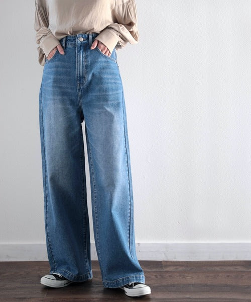 美シルエット。ハイウエストルーズデニムパンツ ce0900001