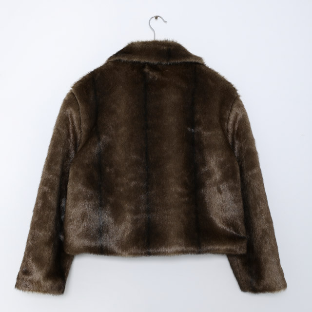 NUGU ファーコートtreean berry fur jacket ブラウン treean berry fur jacket | ファッション通販サイト NUGU