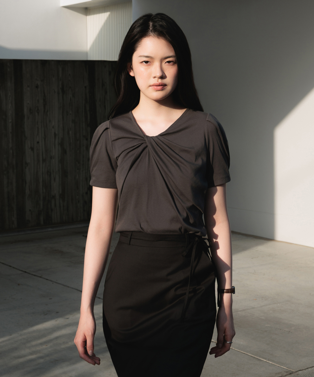 Twist Puff T-shirt [Charcoal]
