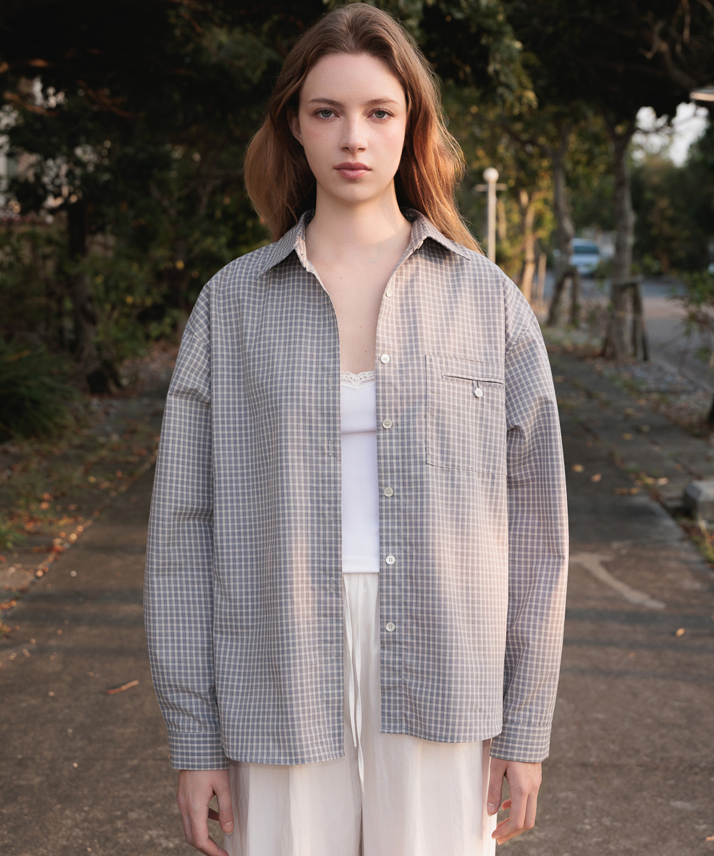 Strap Point Check Shirt [Blue]