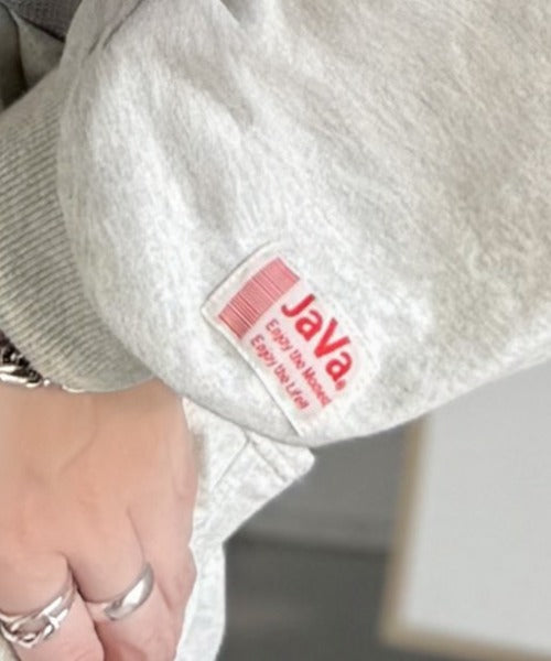 JaVa ジャバコラボ》シンプルなのに、存在感。綿100％Vネック切り替え