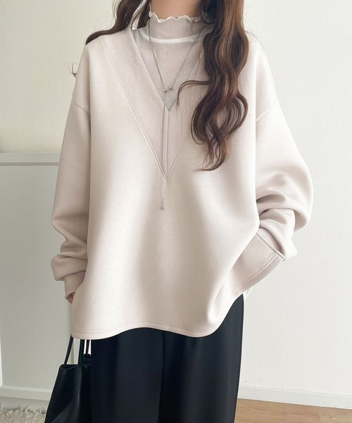 ★ゆったん様確認用★ 大人の余裕感」をまとえる！Vネックダンボールカットソー（長袖