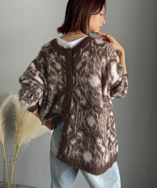 大人可愛いヴィンテージ調。モヘアタッチ前後2wayアンティークラグ