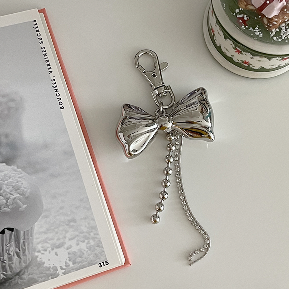 ☆【more jude】☆white ribbon keyrin.g☆リボンキーリング☆ more jude(モアジュード)のレディース キーホルダー・キーリング