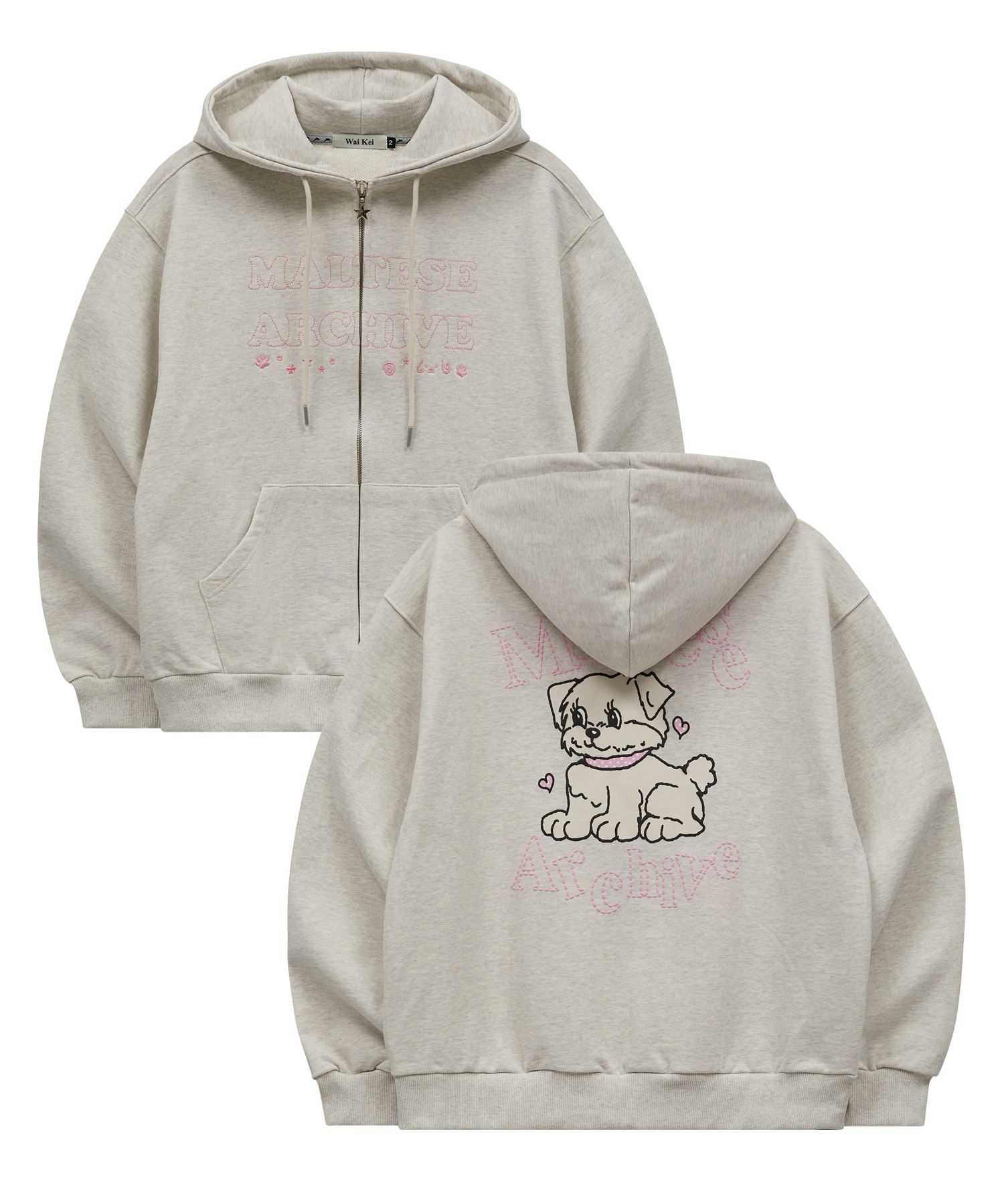 Vintage GOOREUM Archive Stitch Hood Zip-Up OATMEAL