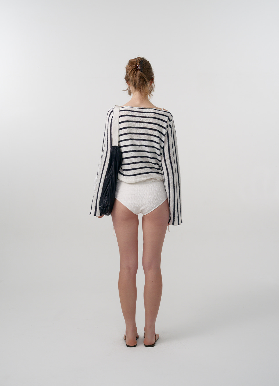 なみへい Hei Boat Neck Stripe Knit Top_Ivory | ファッション通販サイト NUGU