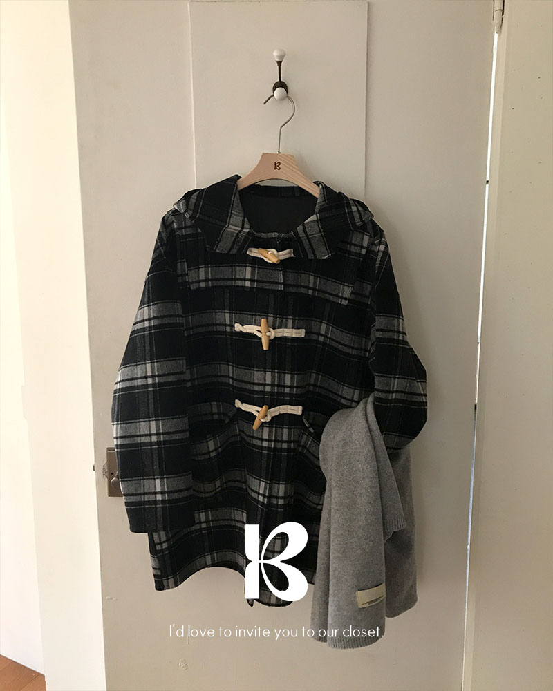 ORIGINAL]メーター チェックフード付きダッフルコート | ファッション