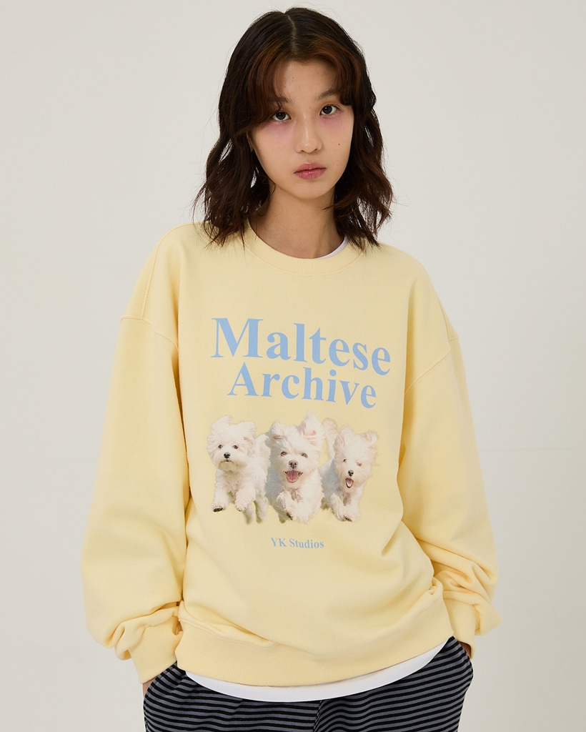 [Influencer pick] Maltese archive sweatshirts LIGHT YELLOW