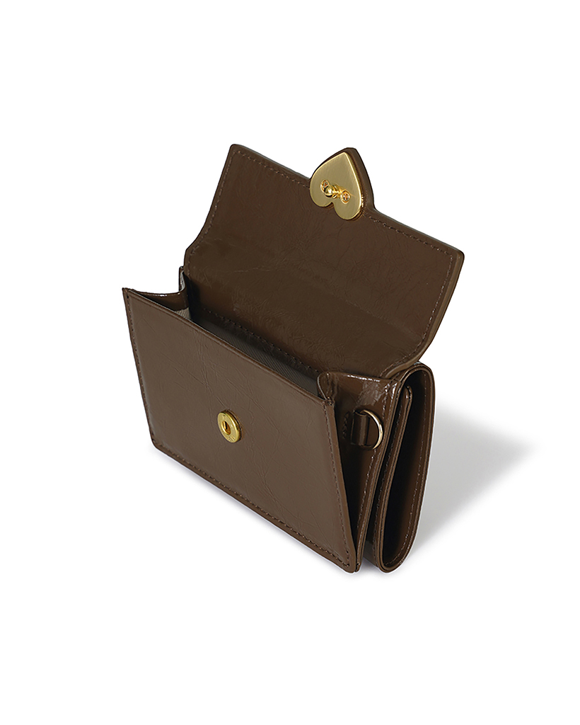 ★HYETHE★ HEARTY TRIPLE WALLET MOCHA BROWN HEARTY TRIPLE WALLET - MOCHA BROWN | ファッション通販サイト NUGU