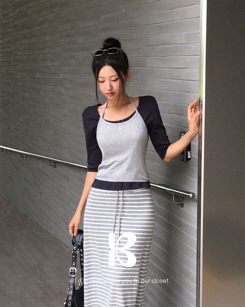 ORIGINAL] バイブ、リブホルターネックタンクトップ | ファッション