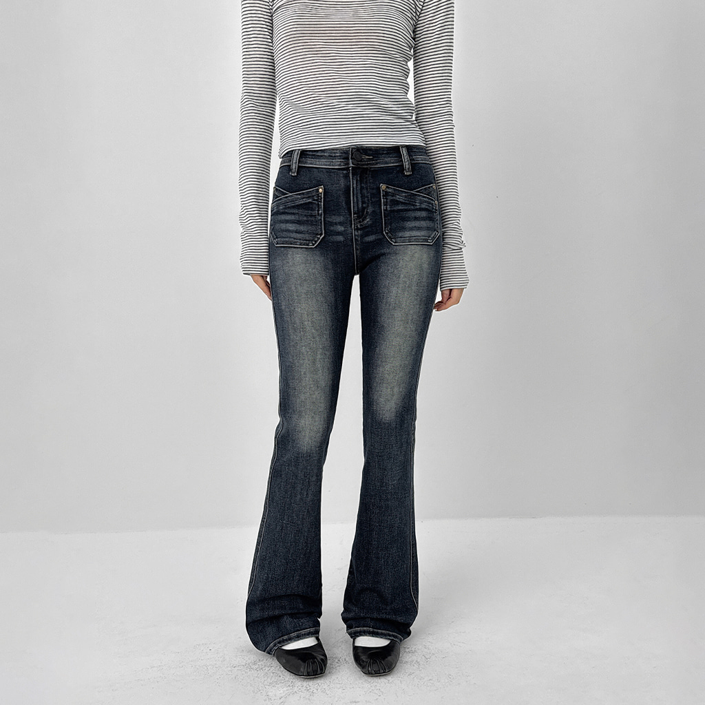 [MADE]フレナローウエストブーツカットデニムパンツ