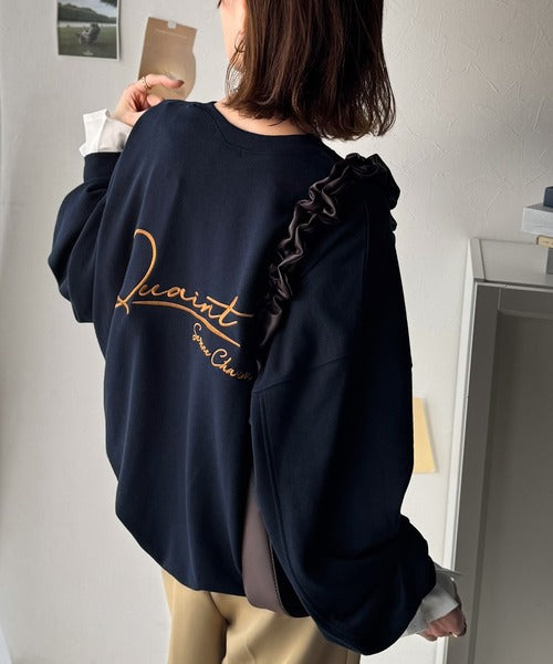 大人カジュアルに最適解。サイン刺繍裏毛スウェット ce1260510