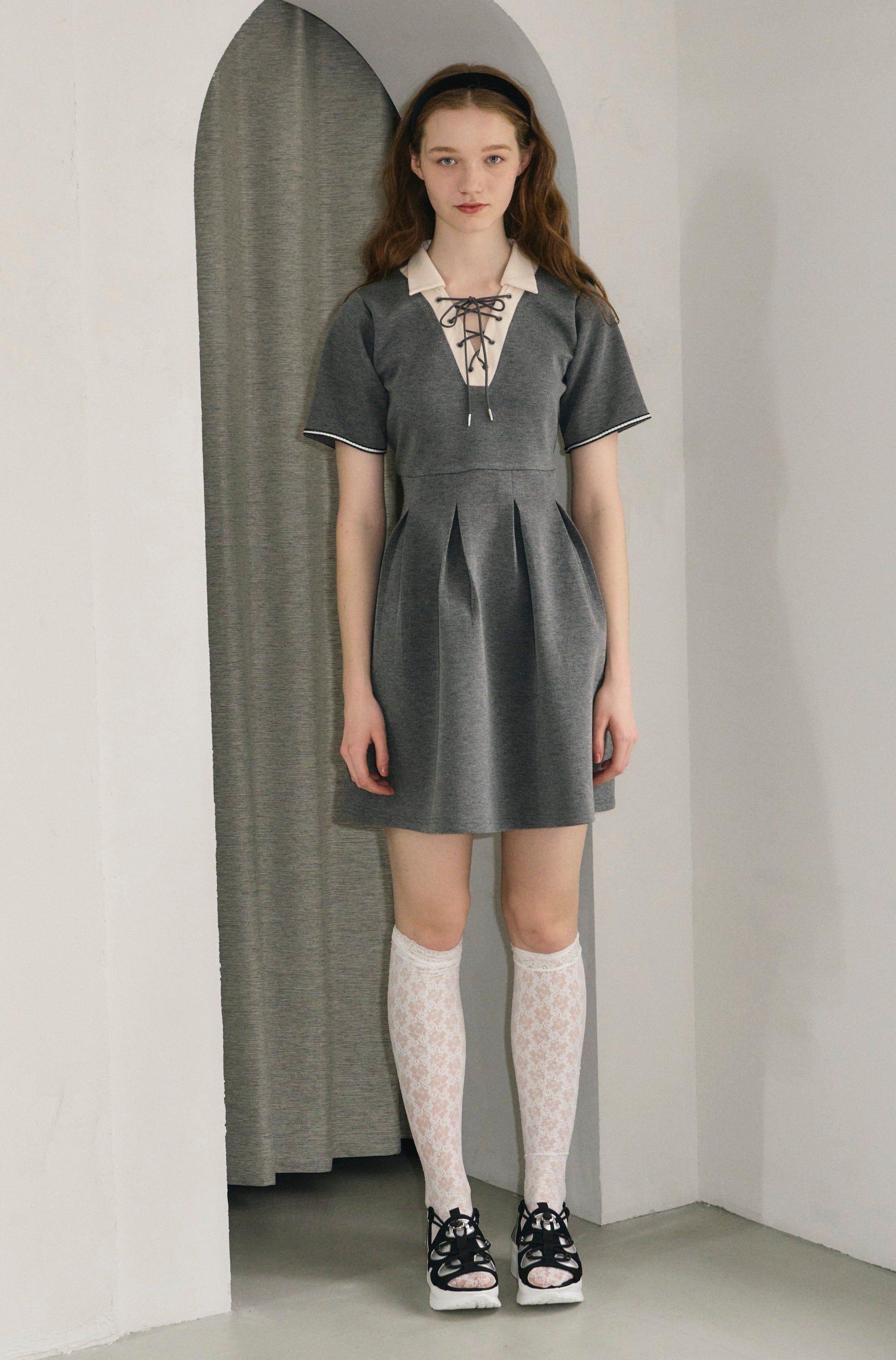 ラテエステラ　ケイ　ワンピース lace up polo onepiece | ファッション通販サイト NUGU