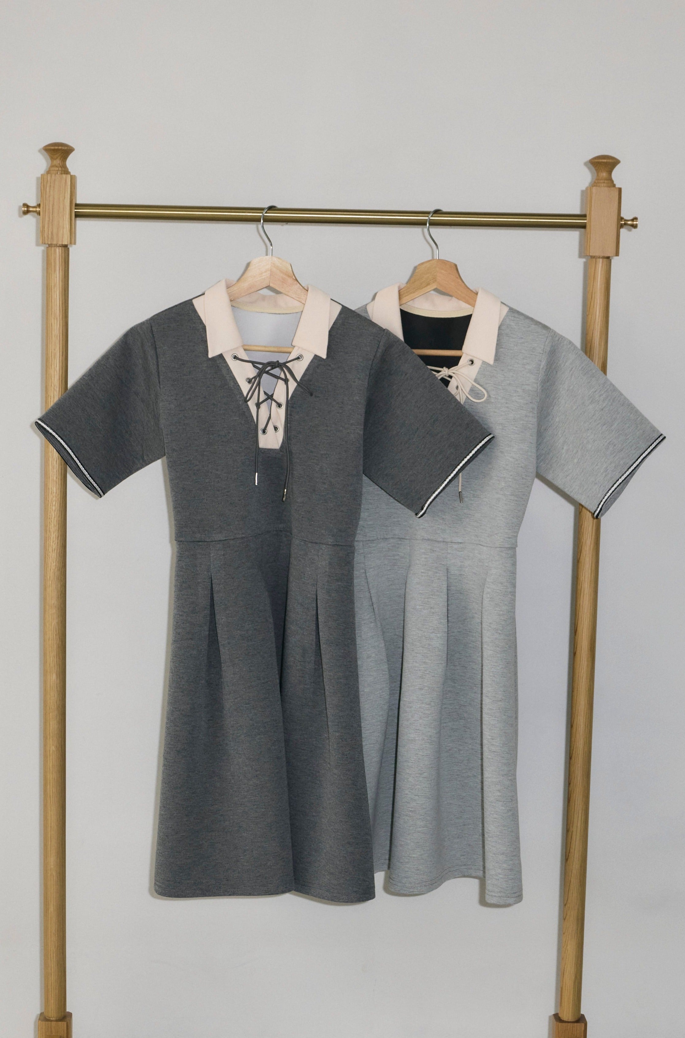 lace up polo onepiece | ファッション通販サイト NUGU