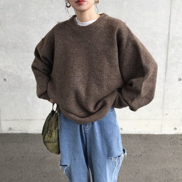 アルパカラウンドニットウェア