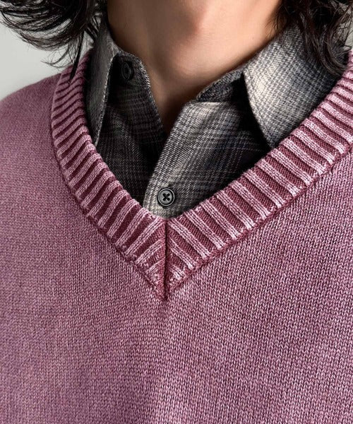 Classical Origin】「自分ウケ最強。」綿100％刺繍入りピグメント加工V