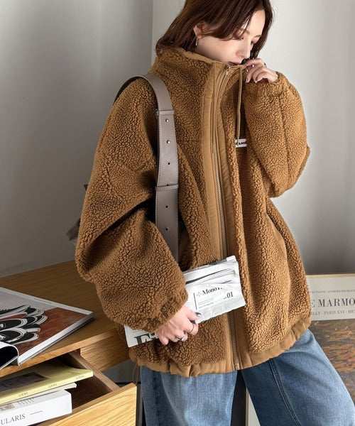 JaVaジャバコラボ》冷え知らず＆洒落見えアウター。あったかボア異素材
