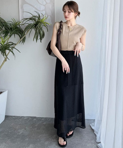 Whim Gazette ★サマーノースリニット ガーターニットノースリーブプルオーバー | Whim Gazette(ウィム