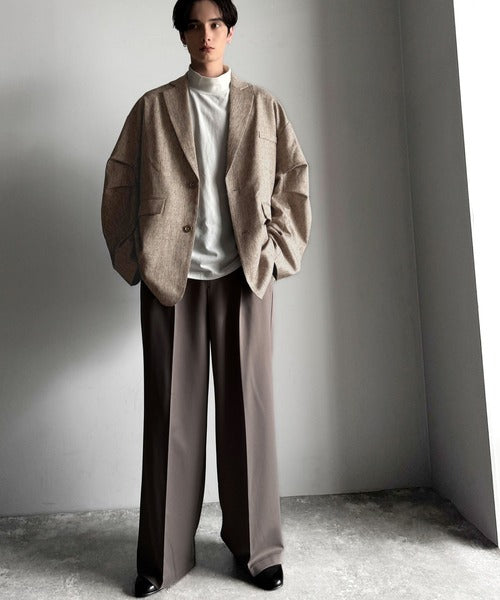 羽織るだけでキマる。袖タックヘリンボーンオーバーサイズジャケット