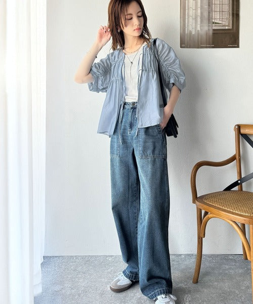 美品✨コムデギャルソン リボン ギャザー 半袖シャツ ブラウス ネイビー 楽天市場】リボン付きAラインギャザーブラウス フリル襟が