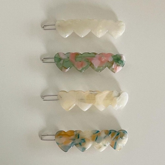 フレンチハートヘアピン(4color)