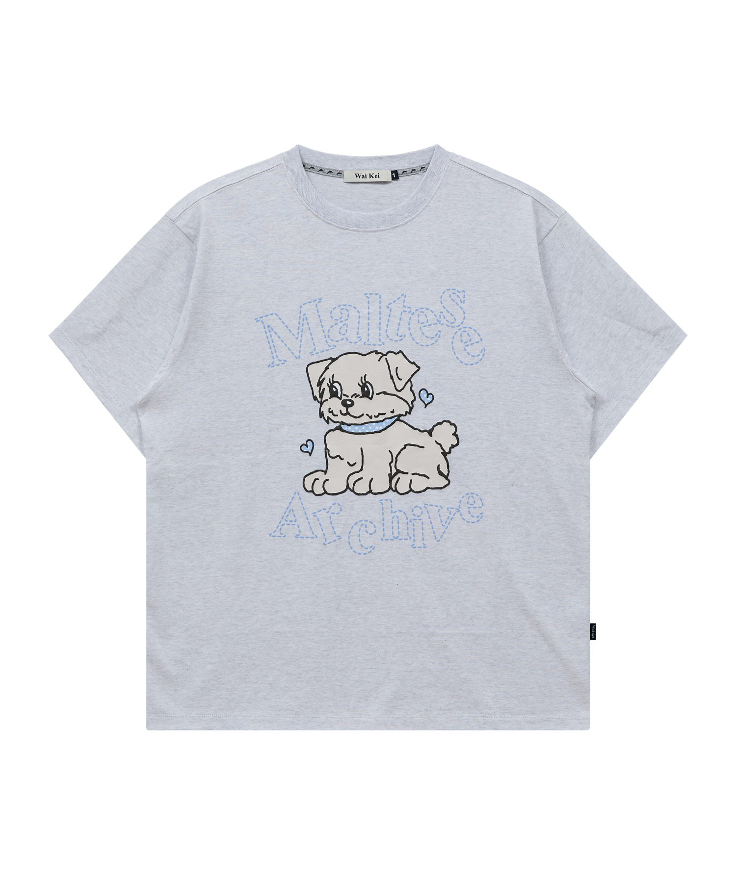 Vintage Gooreum Archive Stitch Half Sleeve T-shirt MELANGE WHITE
