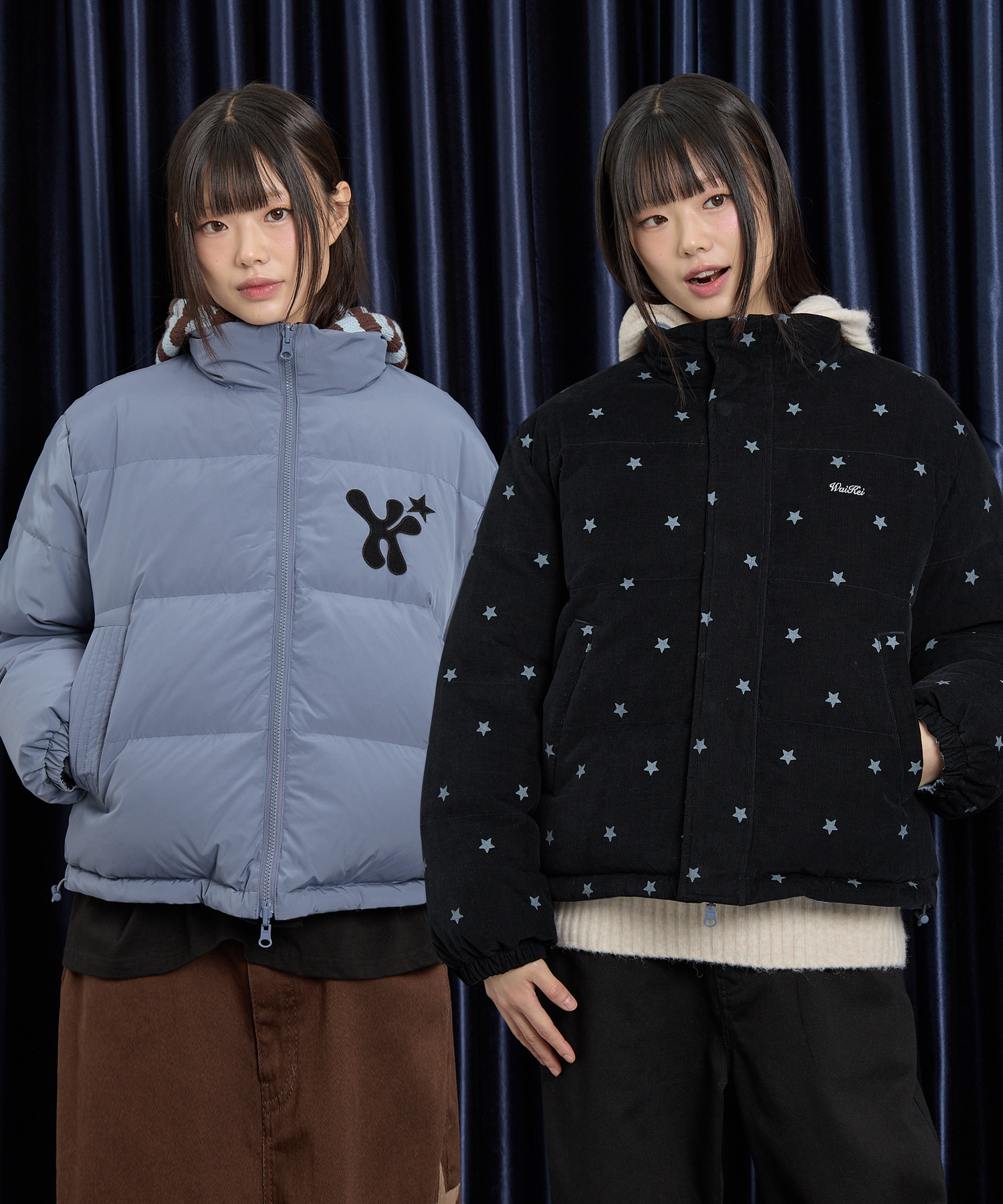 【購入特典】Star Logo Riversible Corduroy Short Padding BLACK