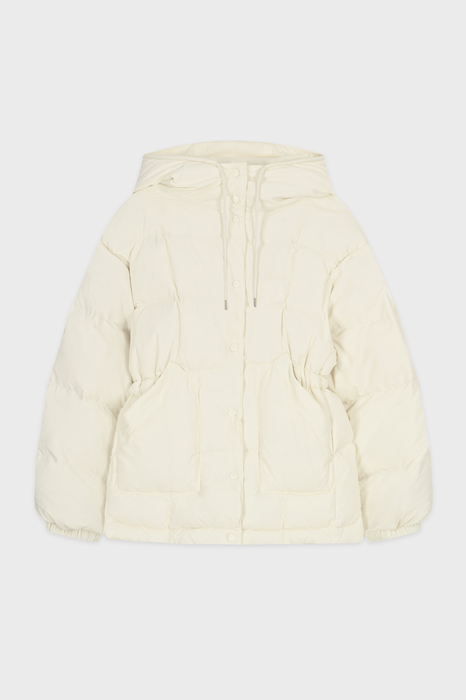 Hoodie Puffer Jacket (Ivory)