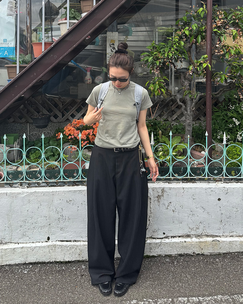 ストライプワイドスラックス | ファッション通販サイト NUGU