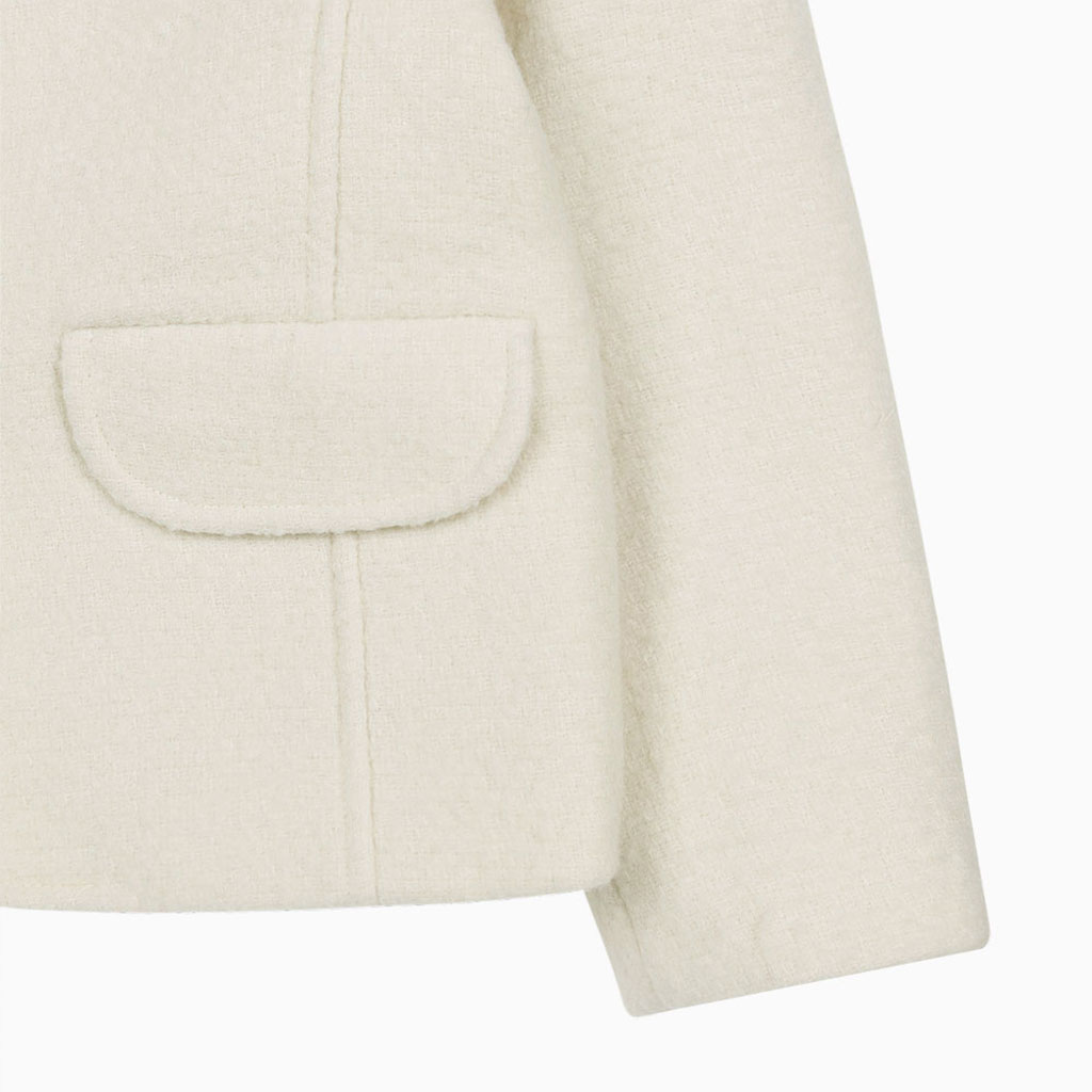 BOUCLE HALF WOOL JACKET, IVORY | ファッション通販サイト NUGU