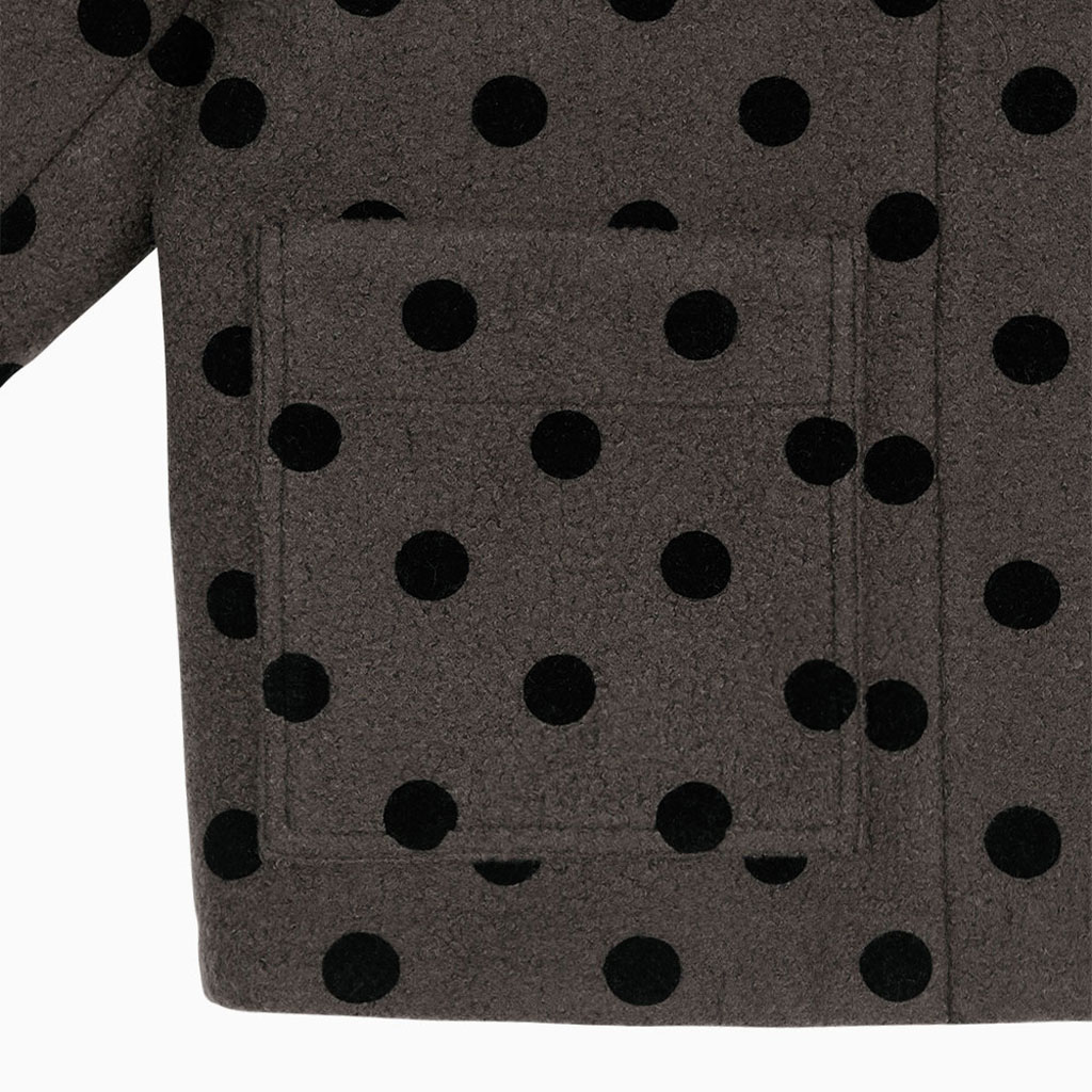 HOODED HALF COAT, DOT BROWN | ファッション通販サイト NUGU