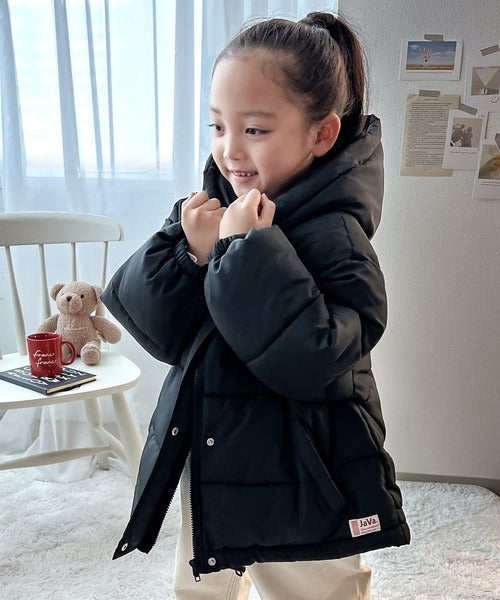 JaVa ジャバコラボ》ぬくぬく暖か！ショート丈フード付き中綿フェイク