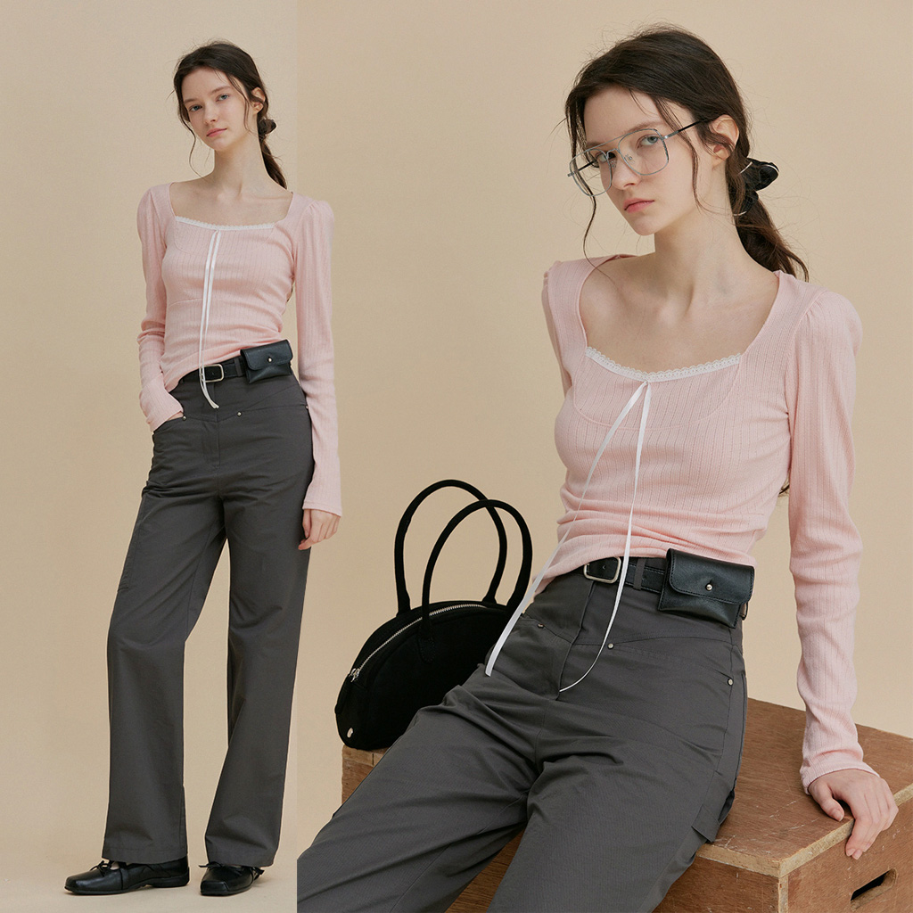 Le Shu Tie Lace T-Shirt