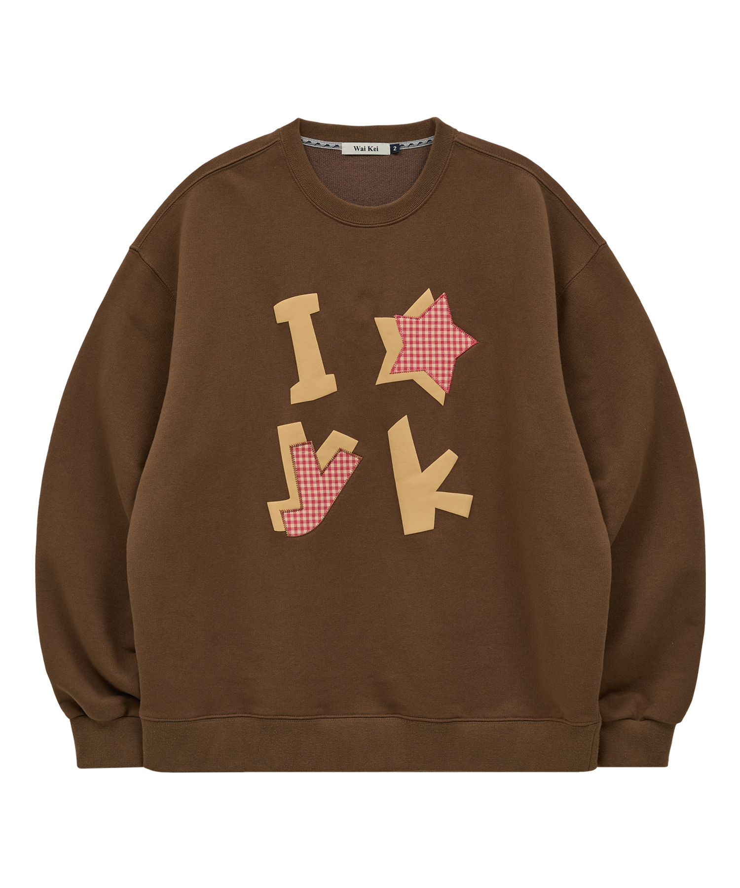 Influencer pick] YK Check Applique Sweatshirt BROWN | ファッション