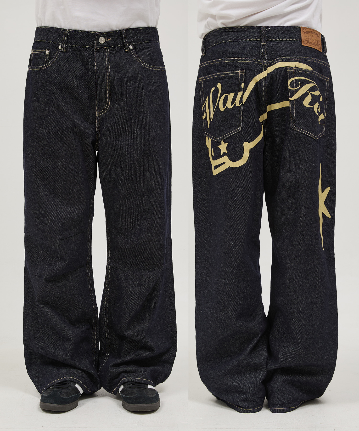 【購入特典】Back Graphic Parachute Denim Pants INDIGO BLUE