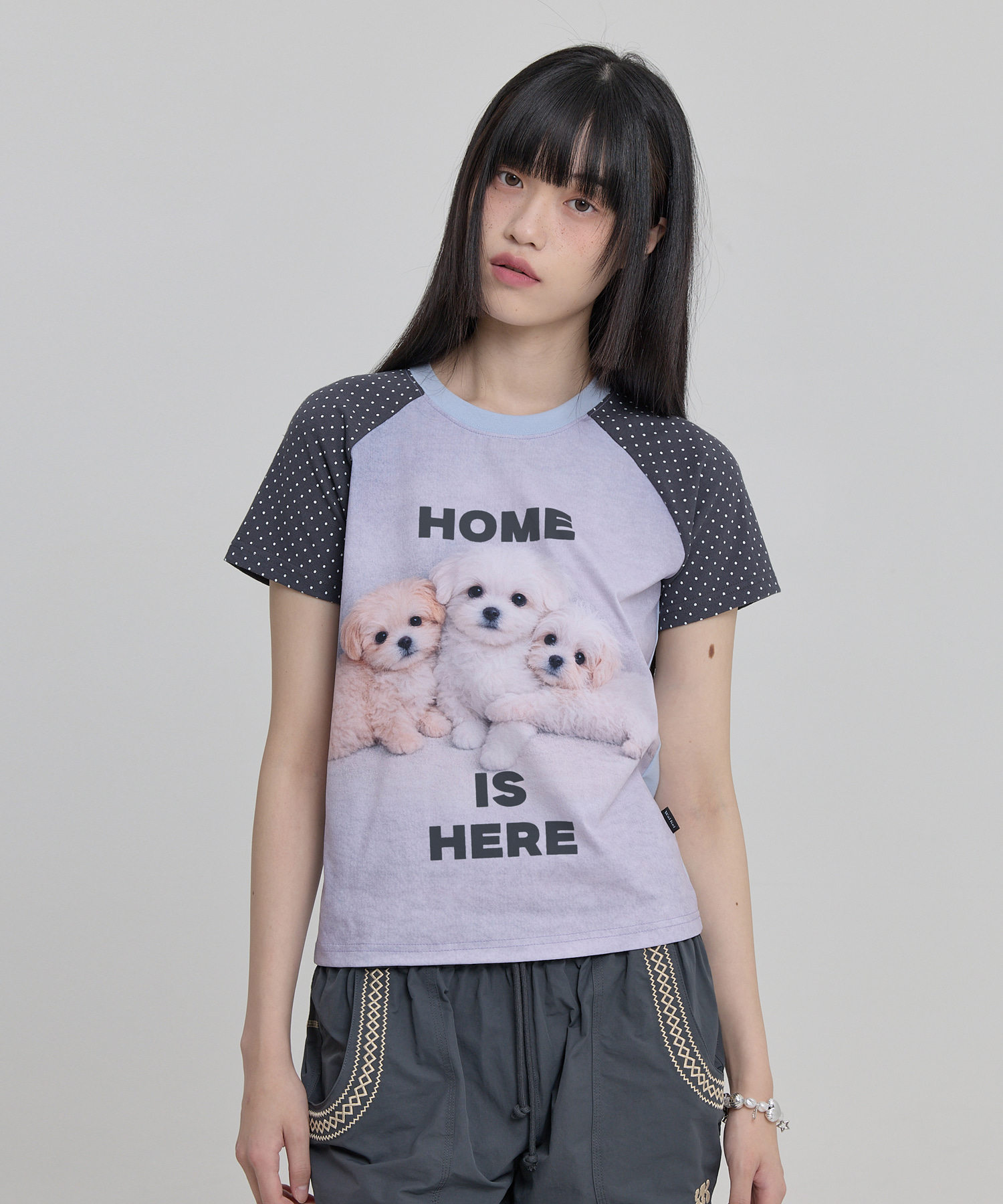Maltese & Maltipoo Half Sleeve T-shirt CHARCOAL