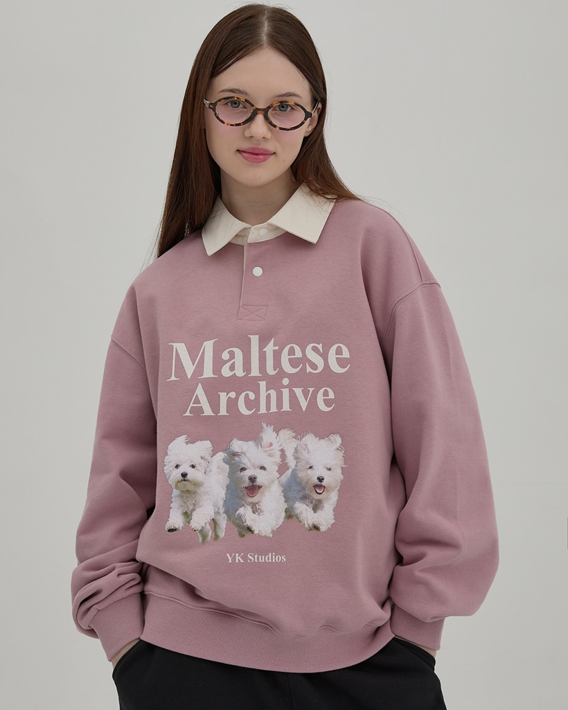 Maltese Archive Collar Sweatshirt PINK