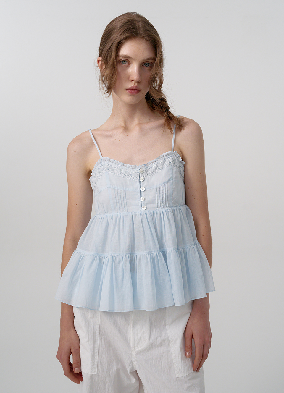 Oa Frill Sleeveless Top_Black | ファッション通販サイト NUGU