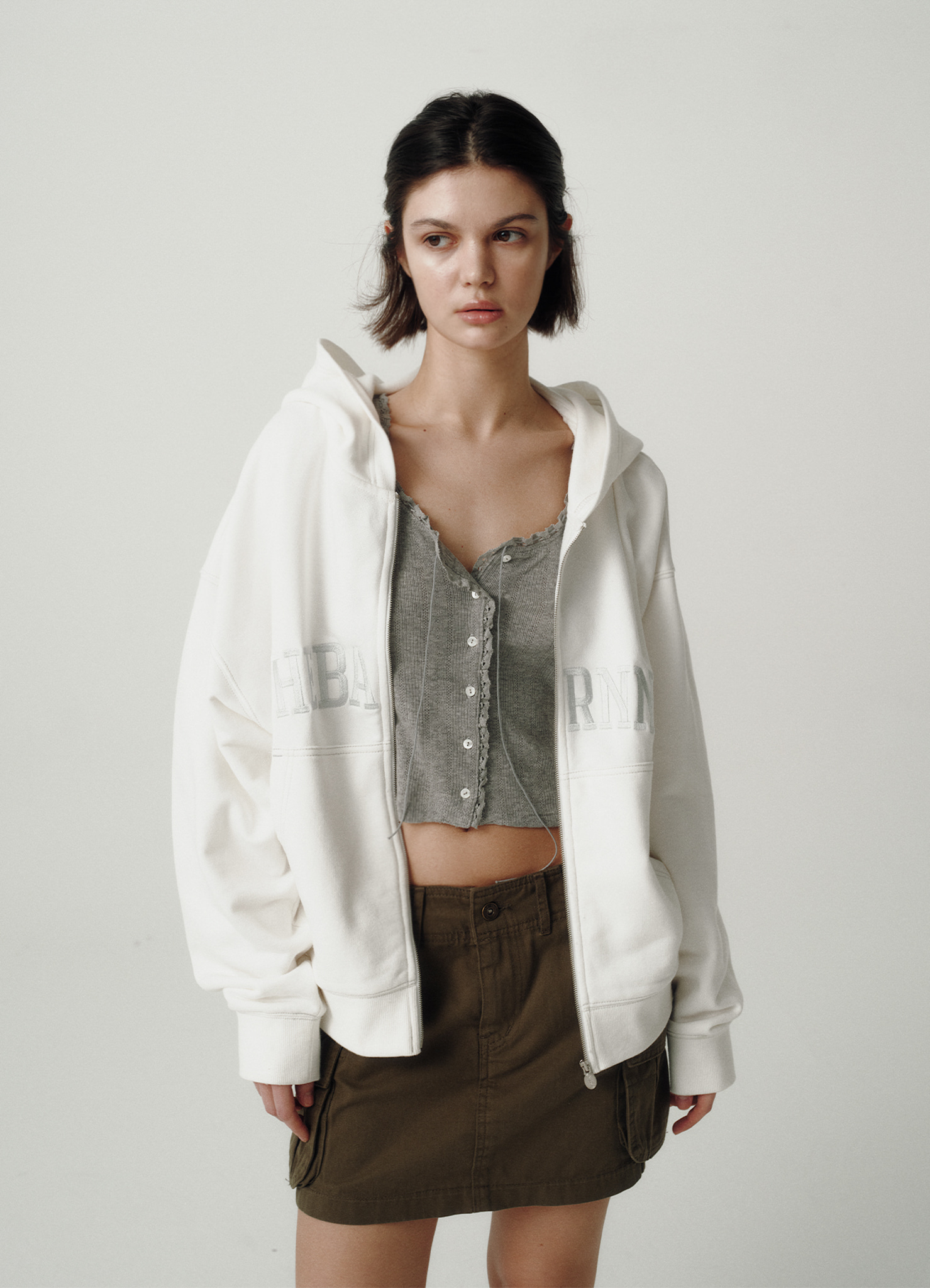 【購入特典】Ivory Campie Sweat Zip-Up Hoodie Jacket