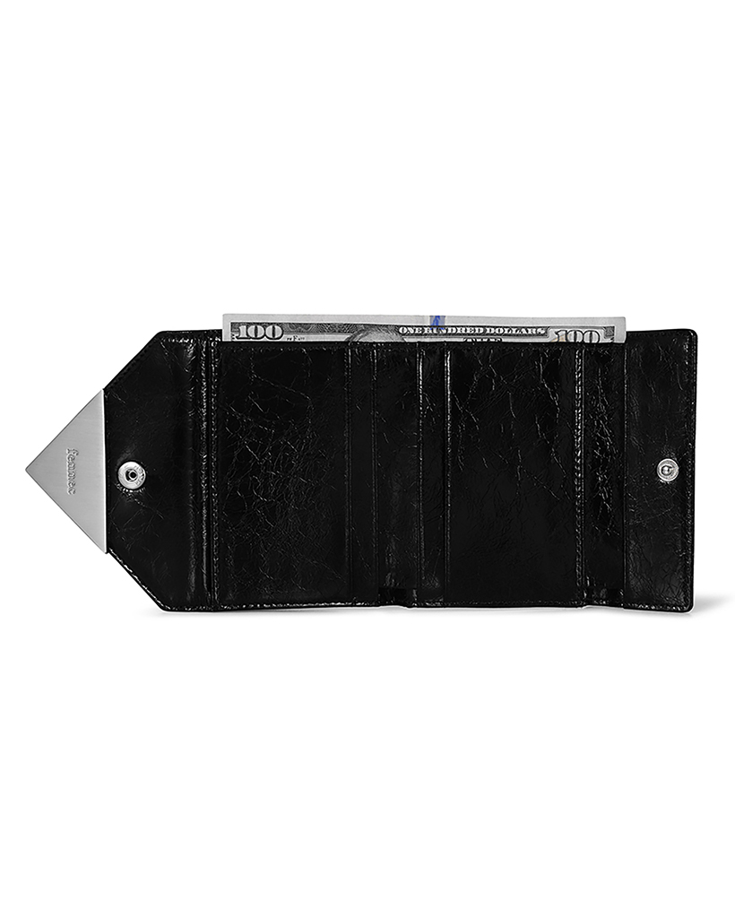 CRINKLE TRIANGLE DOCO WALLET - BLACK | ファッション通販