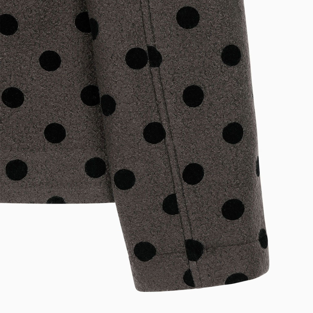 HOODED HALF COAT, DOT BROWN | ファッション通販サイト NUGU