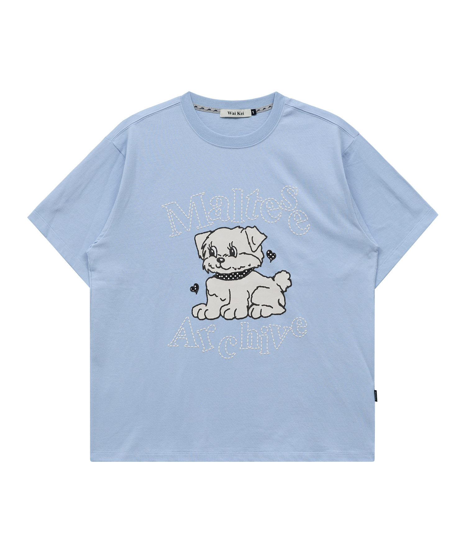 Vintage Gooreum Archive Stitch Half Sleeve T-shirt SKYBLUE