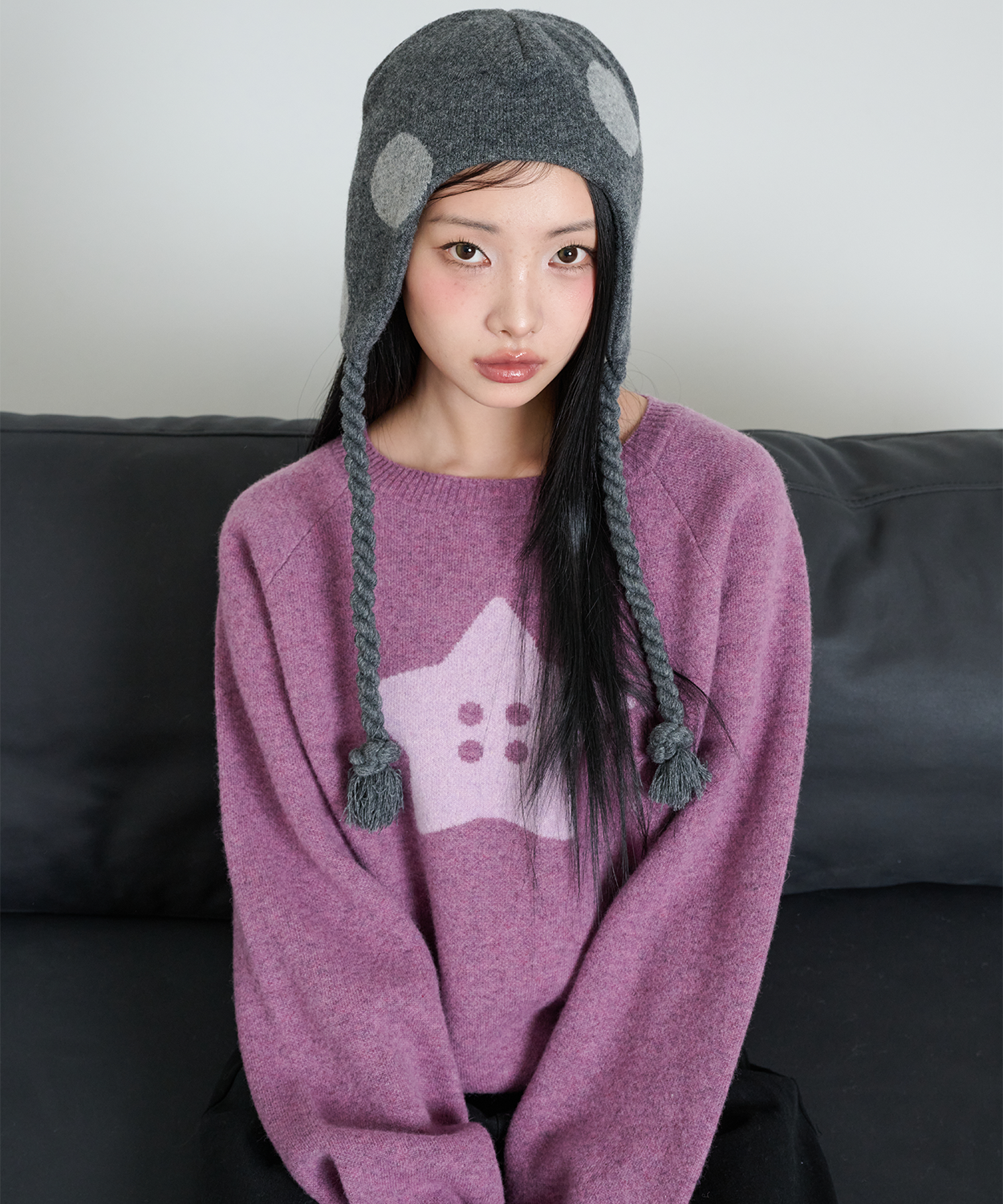 STAR BUTTON KNIT - PINK