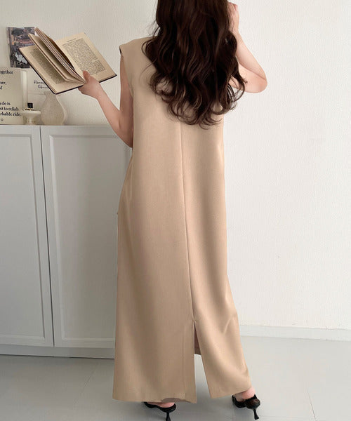 上品リラクシーstyle。ポケット付Vネックワンピース ce1260076