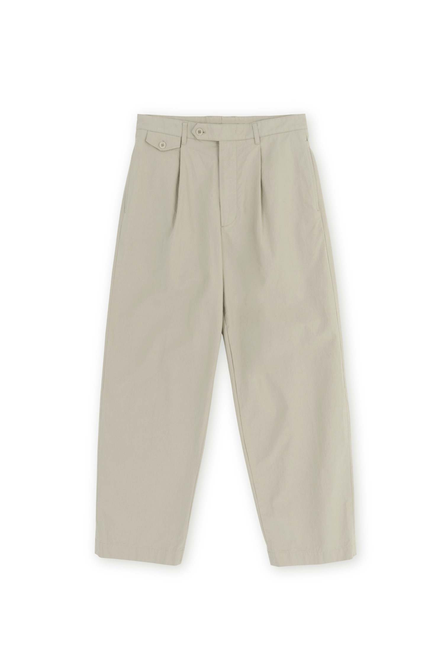 W LOOSE TAPERED COTTON PANTS STONE