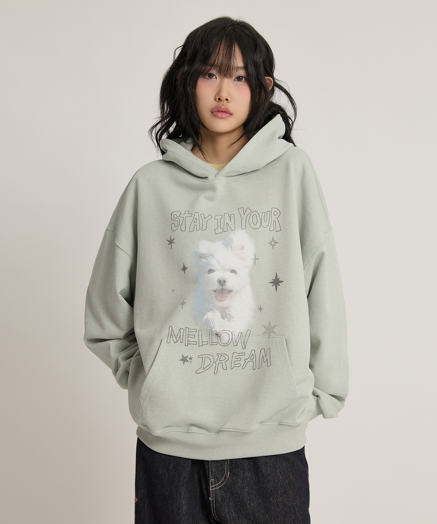 MELLOW DREAM GOOREUM Hoody MELANGE MINT