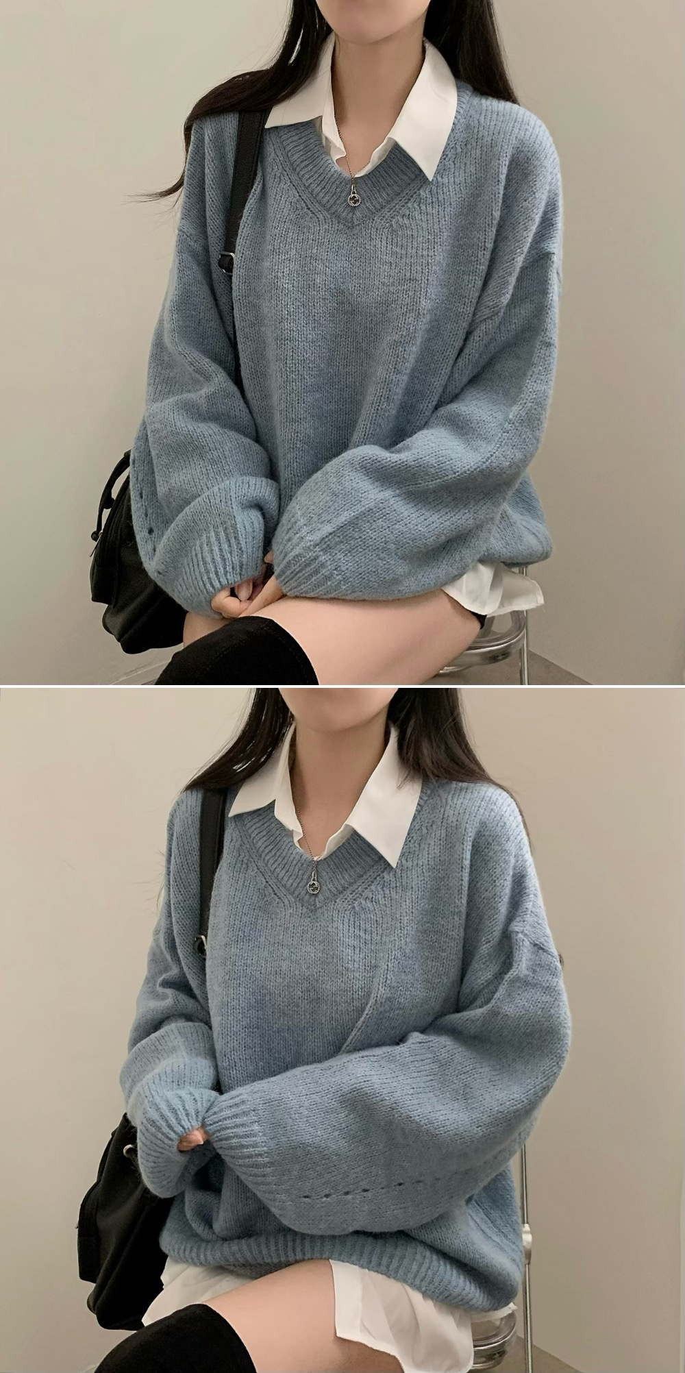COS Vネック ウールアルパカニット アルパカウールVネックニット | ファッション通販サイト NUGU