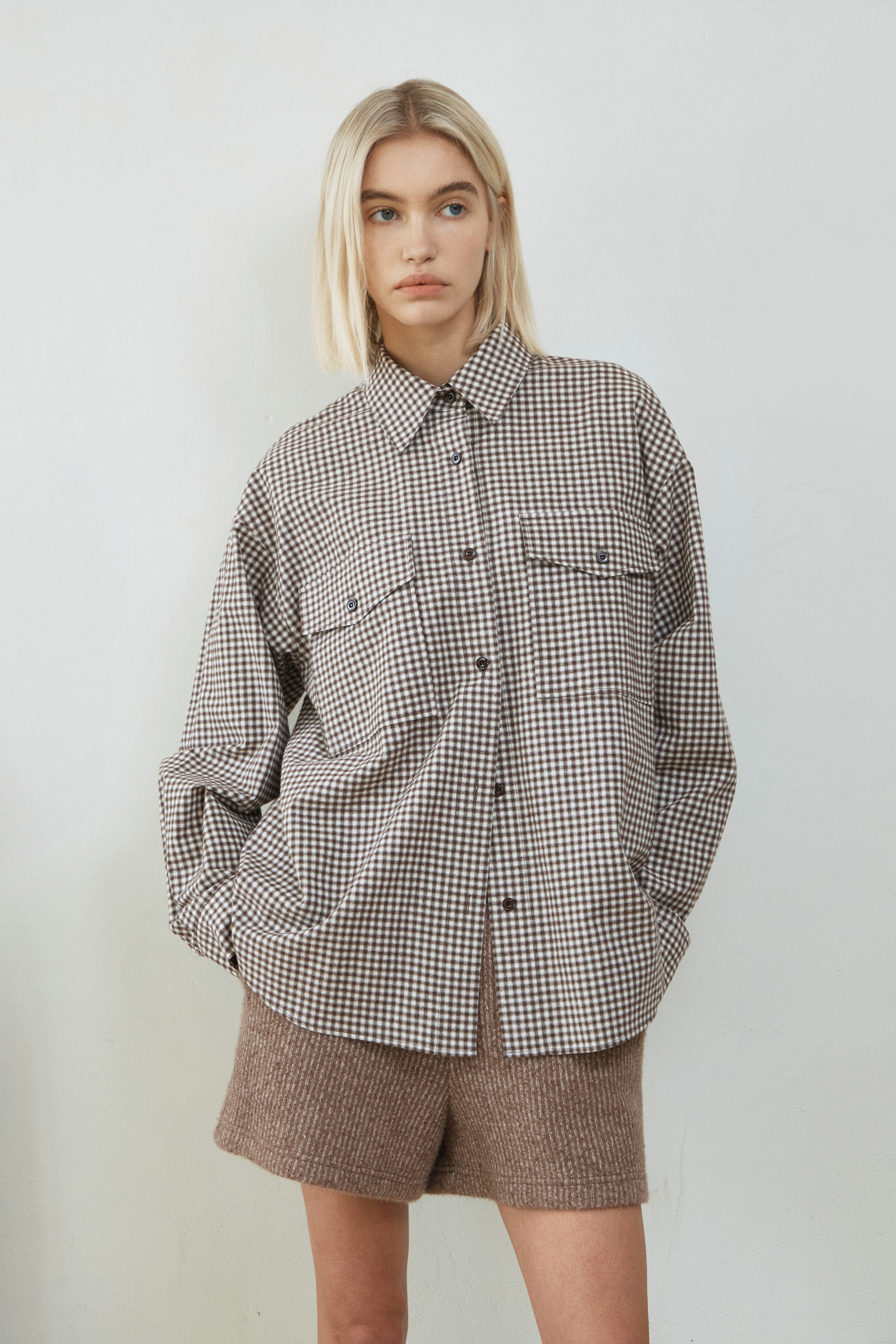 いつくページ OVERSIZED GINGHAM CHECK SHIRT / BROWN | ファッション通販サイト NUGU