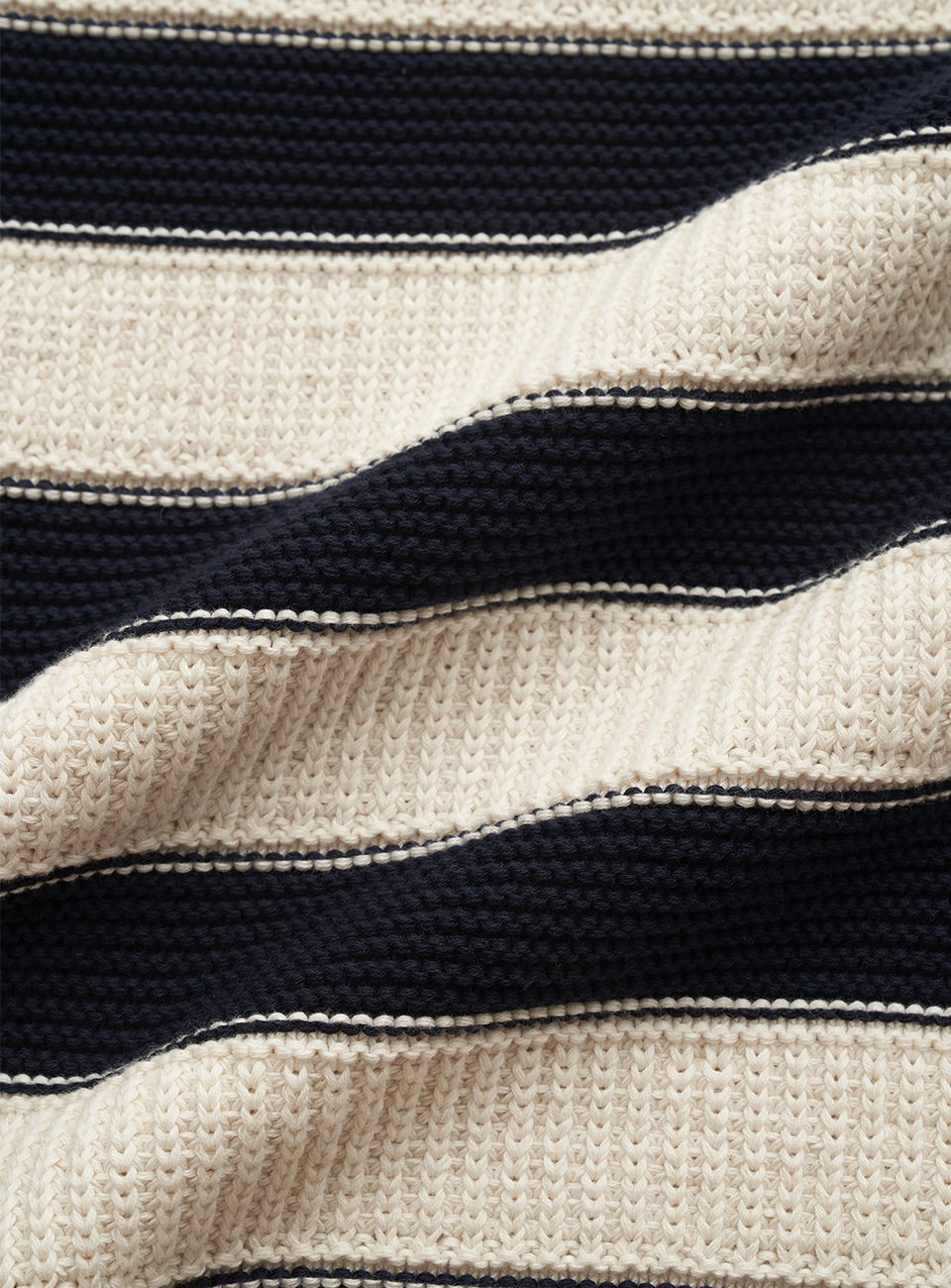 Oversized Colette Stripe Knit_Navy | ファッション通販サイト NUGU